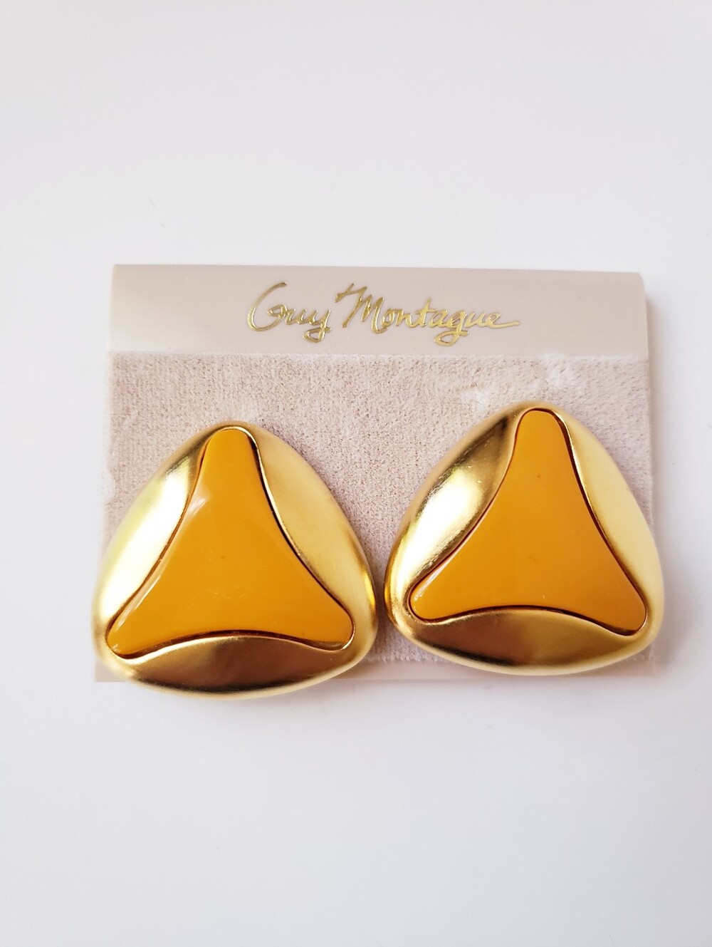 Vintage Guy Montague Gold Statement Earrings